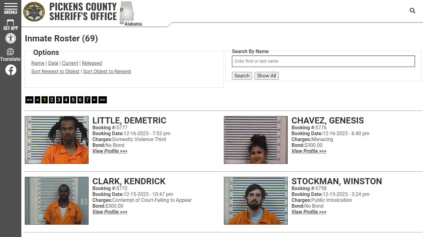Inmate Roster - Current Inmates Booking Date Descending - Pickens ...